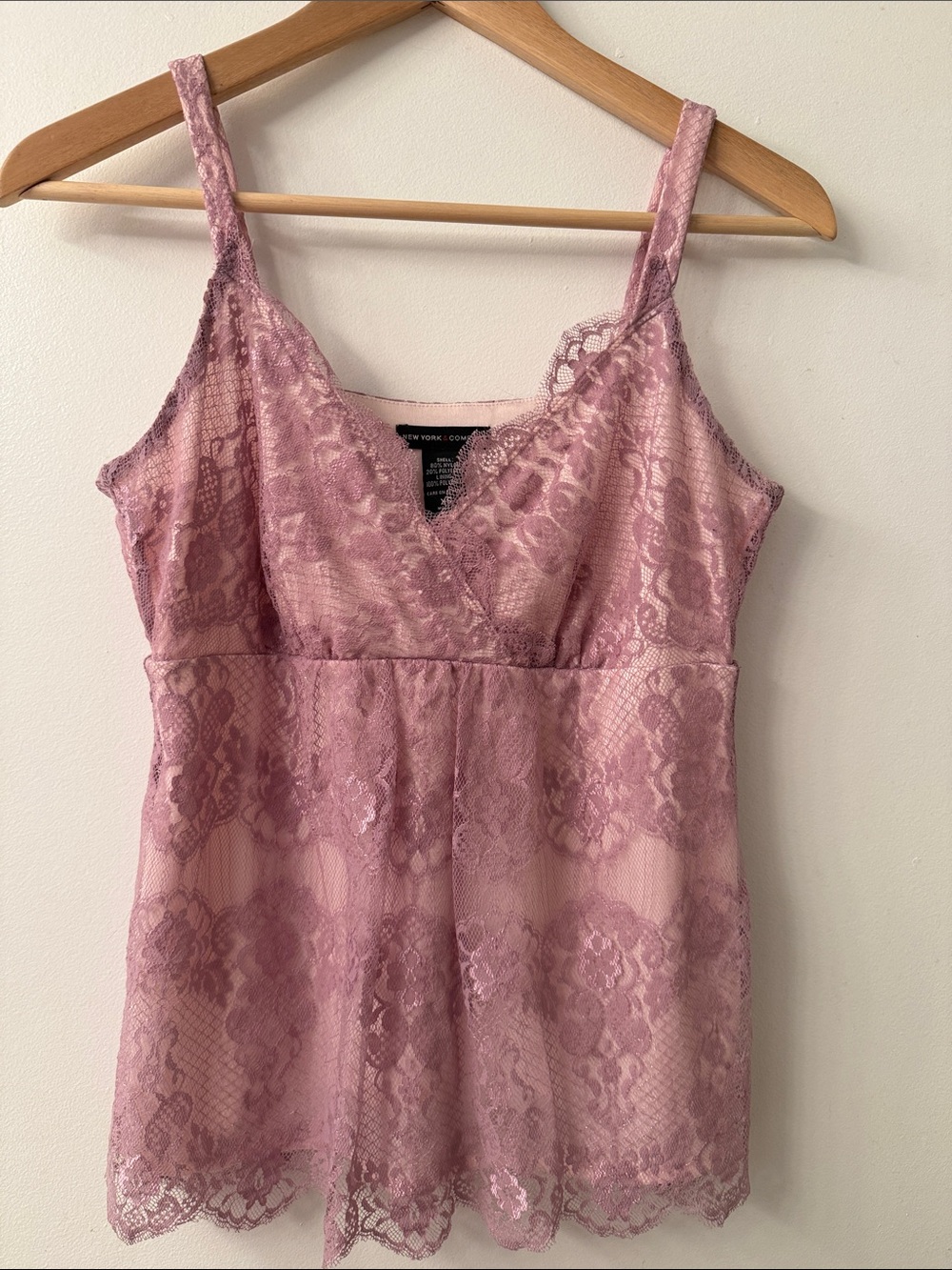 Lace Cami Tank Top - Blush Pink